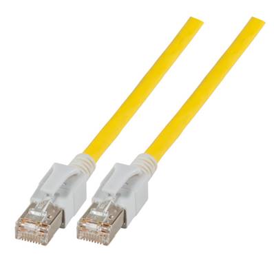 Cordon RJ45 Cat. 6A S/FTP - LED | Jaune 0.5m 