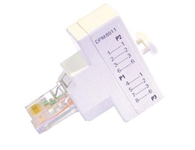 Dedoubleur compact RJ45 m/f 1 ethernet + 1 telephone