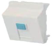 Plastron RJ45 1 port 45x45 incliné | Accroche Keystone