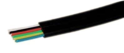Cable méplat noir awg26 6 conducteurs - 100m