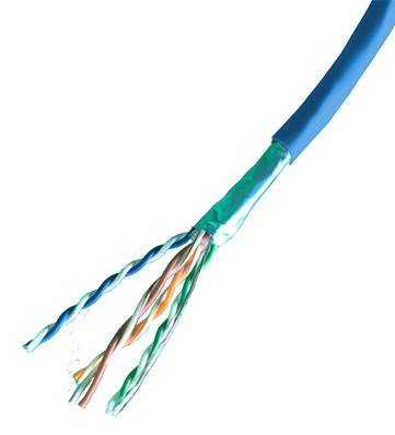 Cable patch multibrins 4p cat.6 f/utp, pvc - bleu