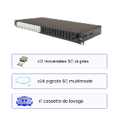 Tiroir optique 12 traversées SC Duplex Multimode OM4 + cassette(s) + pigtails