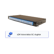 Tiroir optique équipé de 24 traversées SC Duplex monomode | 48 fibres - 24 ports