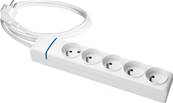 Bloc multiprises 5 prises 2p+t sans inter-cordon 1.5m