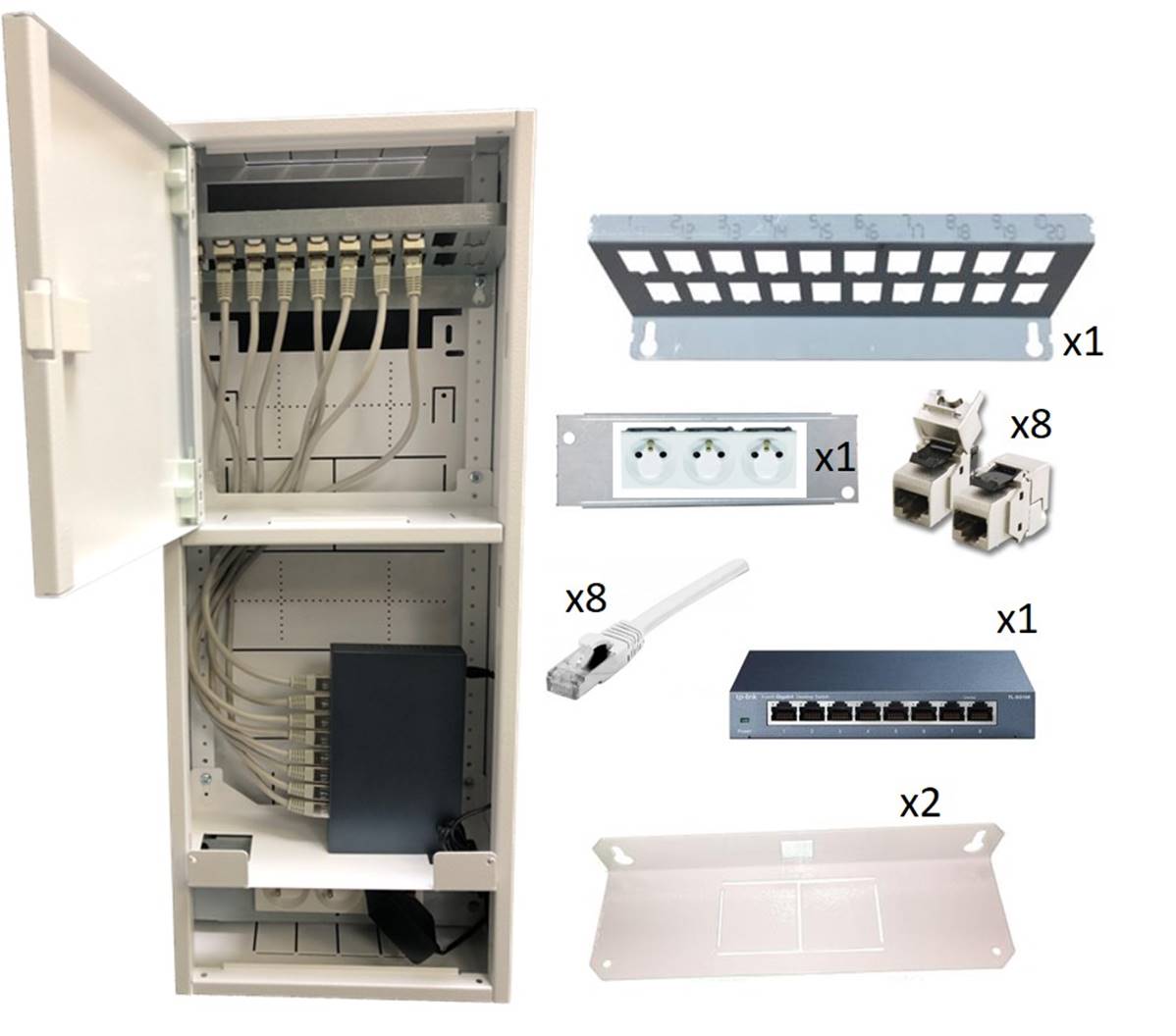 Coffret 10 pouces, monobloc, entraxe 254, équipé