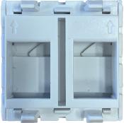 Plastron RJ45 2 ports 45x45 droit | Accroche Keystone