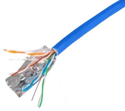 Cable patch multibrins 4p cat.5e f/utp, pvc - bleu