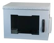 Coffret tanche / outdoor 19" IP55 - 12U 600 x 600 mm - Gris | Porte en verre scurit