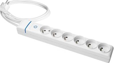 Bloc multiprises 6 prises 2p+t avec inter-cordon 1.5m