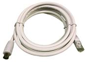 Cordon RJ45/tv (fiche 9,52mm) blanc lg: 2,5m 7-8