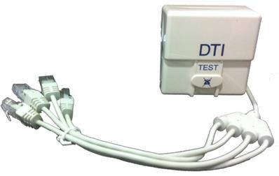 Boitier dti RJ45 standard pré-cablé avec 4 RJ45 0.40m