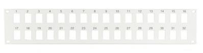 Panneau 19" 32 ports 2u nu gri pour insert a equiper