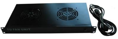 Ventilateur sans thermostat 1u 19" 230mm noir 2 ventilations