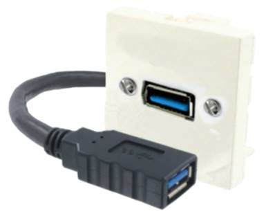 PLASTRON USB 3 A AVEC CORDON DE 0.2M