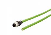 Cordon m12 4 pôles cat 5e mâle/coupe nette - blindé 2m