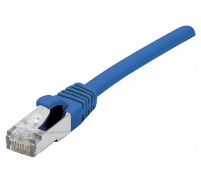 Cordon RJ45 cat.6a f/utp lsoh protege languette 3m bleu