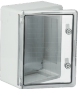 Coffret thermoplastique 400x300x170 mm IP65  Porte transparente, usage industriel