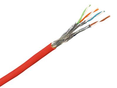 Cable patch multibrins 4p cat.7 s/ftp 900mhz lszh rouge