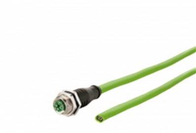Cordon m12 8 pôles cat 6a m12 f passe cloison / droit 1m
