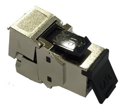 Embase RJ45 cat6 sftp avec volet a accroche keystone