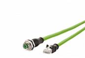 Cordon m12 8 pôles cat 6a m12 f passe cloison / RJ45 10m