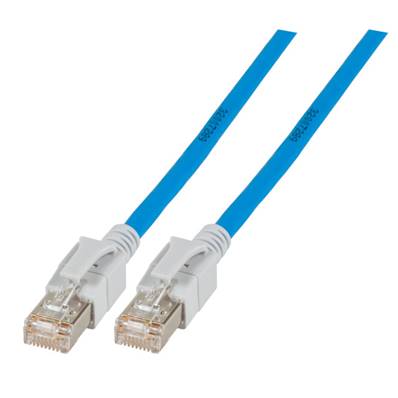 Cordon RJ45 Cat. 6A S/FTP - LED | Bleu 15m 