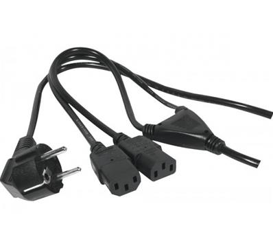 Cordon secteur "y" 3g 1mm² 1 x cee7 / 2 x c13 - 1.80m