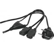 Cordon secteur "y" 3g 1mm² 1 x cee7 / 2 x c13 - 1.80m