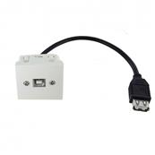 Plastron usb b f / a f avec cordon 0.1m