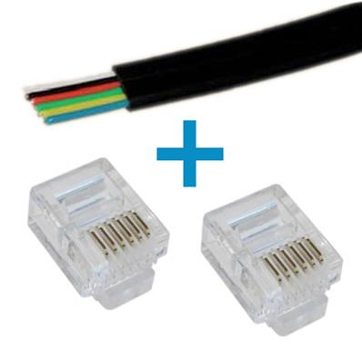 Cordon 6 conducteurs rj12/rj12 cablage droit cable meplat 1m
