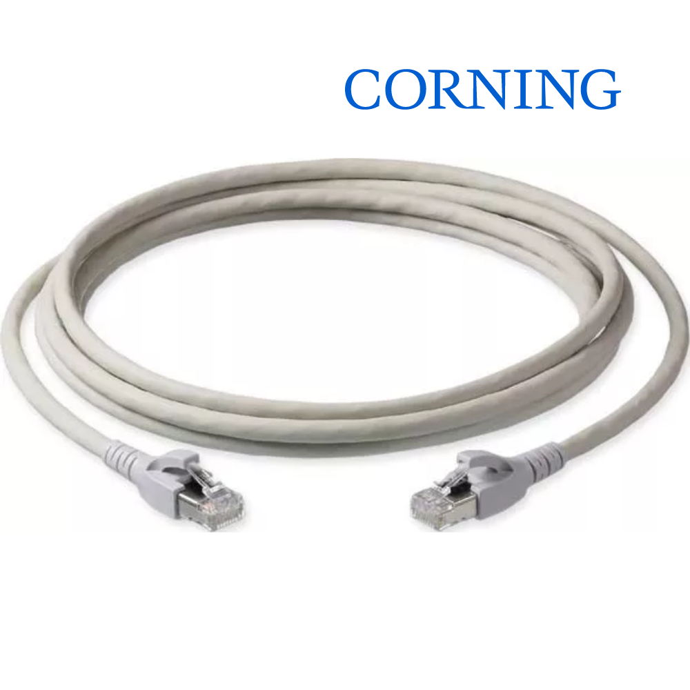 Cordon RJ45 Cat. 6A S/FTP - CORNING | Gris 10m 