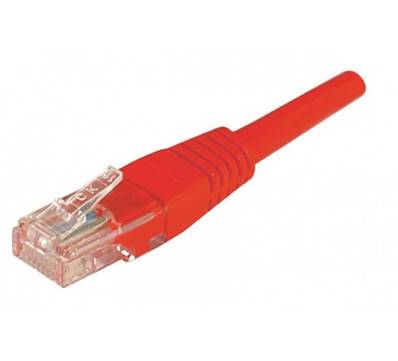Cordon RJ45 cat.5e - u/utp pvc - 3m - rouge