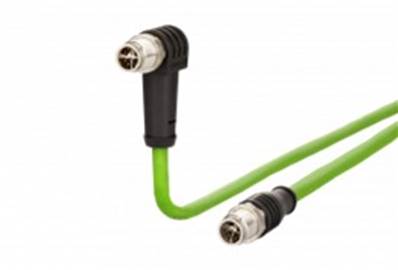 Cordon m12 8 pôles cat 6a m12 mâle coudé/m12 mâle 5m