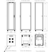 Baie de Brassage 42U 600x800 mm - Noire - Charge 600 kg | En kit