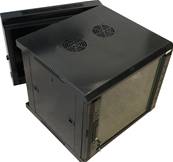 Coffret mural noir 19" monté pivotant - prof. 600mm - 6u
