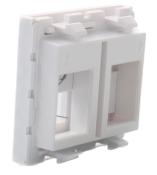 Plastron RJ45 2 ports 45x45 droit | Accroche Keystone