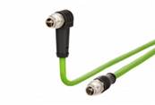 Cordon m12 8 pôles cat 6a m12 mâle coudé/m12 mâle 5m