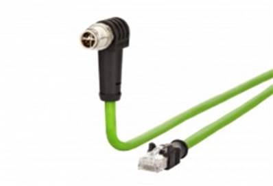 Cordon m12 8 pôles cat 6a m12 mâle coudé/RJ45 mâle 10m