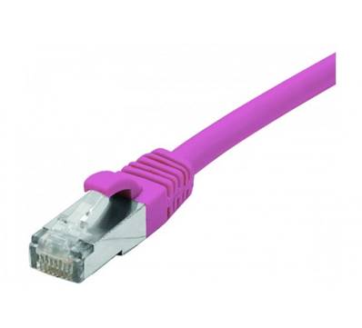 Cordon RJ45 cat.6 f/utp lsoh protege languette 20m rose