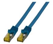 Cordon Cat. 6A avec câble Cat. 7 S/FTP - 600 MHz - LSZH | Bleu 10m