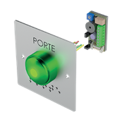 Bouton poussoir champignon PMR diamtre 22 mm | Plaque large