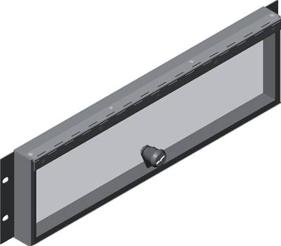 Face avant 19" avec couvercle plexi + serrure - 3u