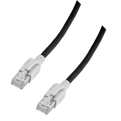 Cordon RJ45 Cat. 6A S/FTP - LED | Noir 2m 