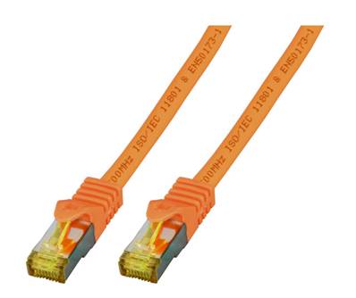 Cordon cat.6a avec cable cat.7 s/ftp - lsoh - 2m - orange