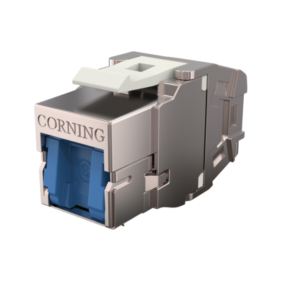 Connecteur Keystone RJ45 3 sorties Cat. 6A S/FTP | Corning