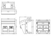 Plastron RJ45 2 ports 45x45 incliné | Accroche Keystone