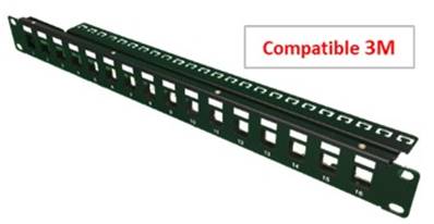 Panneau 19" 16 ports 1u nu compatible 3m