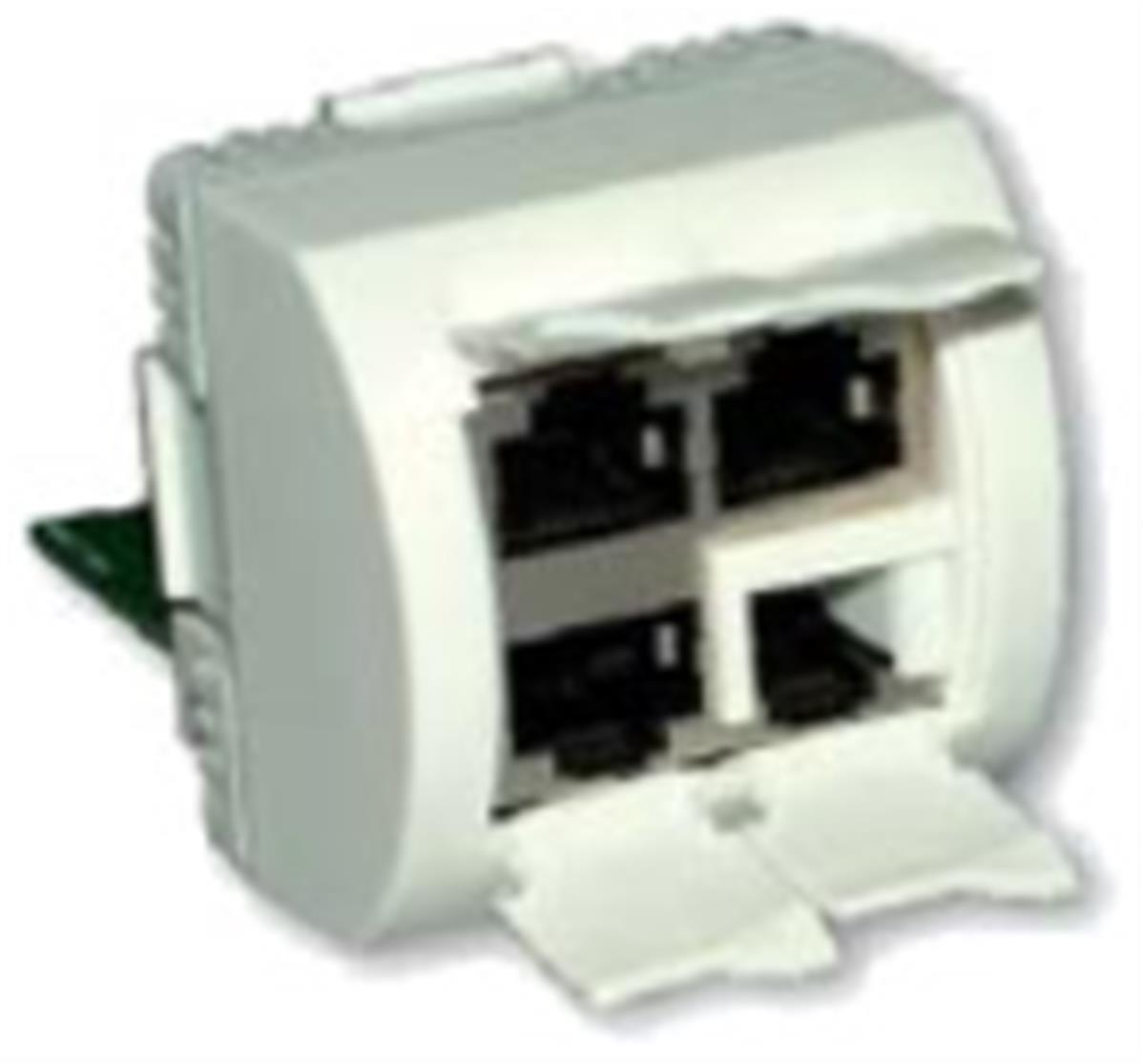 Xeilom prises murales 4 sorties 3 rj45, 1 rj11 45x45