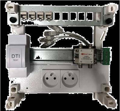 Coffret modulaire 250 grade 3 avec dti + 8 RJ45 - 3 tv+2 pc