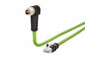 Cordon m12 8 pôles cat 6a m12 mâle coudé/RJ45 mâle 10m